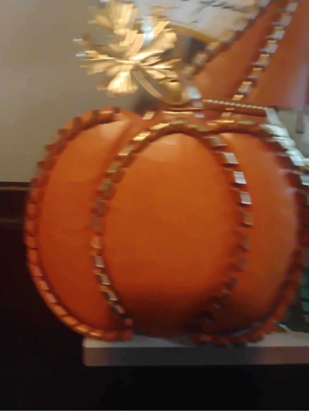 Fall "Gourd-geous" Metal & Wood Pumpkin Thanksgiving Decor Tabletop Sign - Picture 3 of 7